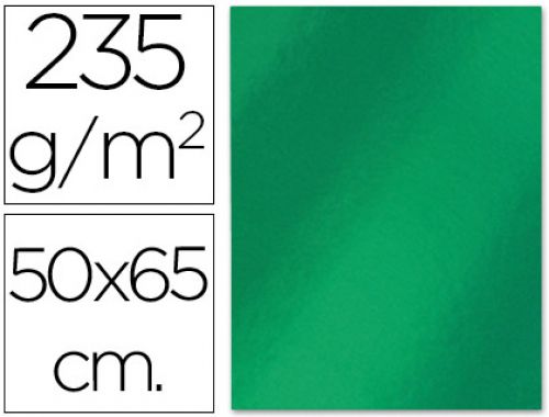 Cartolina liderpapel metalizada 50x65 cm 235 gr verde , Liderpapel , 16216 , 8423473827424